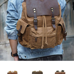 定価約9万★美品　CROOTS　キャンバスレザー　リュック　バックパック　帆布 7f6441891322822b0e488ef3ab2840