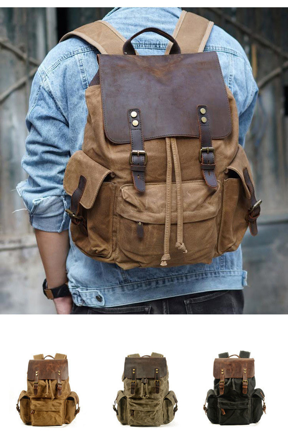 レザーX 帆布・キャンバスリュックサックパック メンズ バック レザーX 帆布・キャンバスリュックサックパック メンズ バック