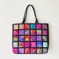 手縫い　細かいパッチワークのミニバッグ Square patchwork mini bag 3 - YouTube