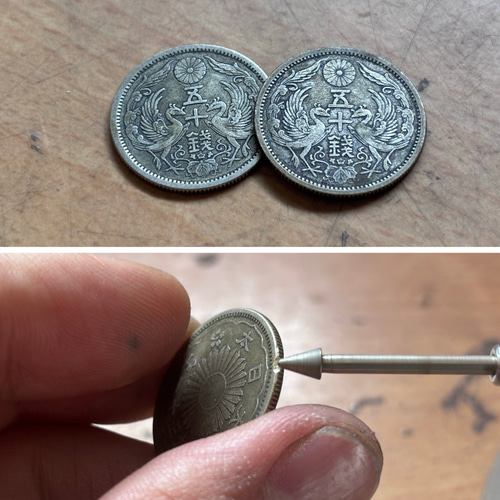 50銭銀貨 古銭ネックレス メンズ 鳳凰 ネックレス・ペンダント（メンズ