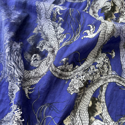 龍と月柄のダブルガーゼショール 6枚目の画像
