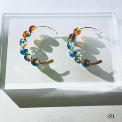 Czech Glass Beads earrings -OOAK- チェコビーズ　チェコガラス　ピアス 2枚目の画像