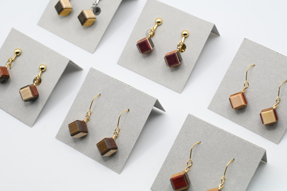 キューブ　イヤリング 1枚目の画像