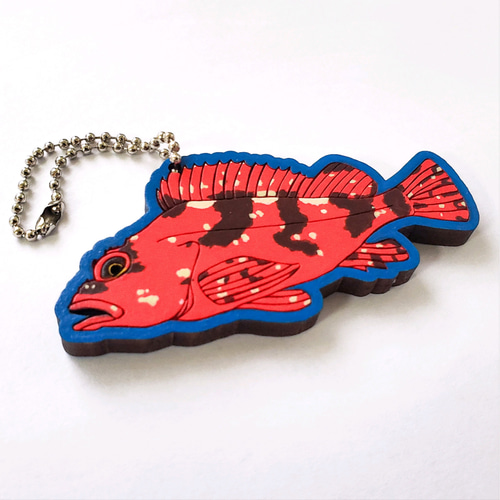 熱帯魚 キーホルダー レトロ 大崩海岸 カサゴのハンドペイントキーホルダー】 魚キーホルダー カラー