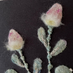 【一点もの】刺繍　ファブリックパネル　『Flower, t.』 3枚目の画像