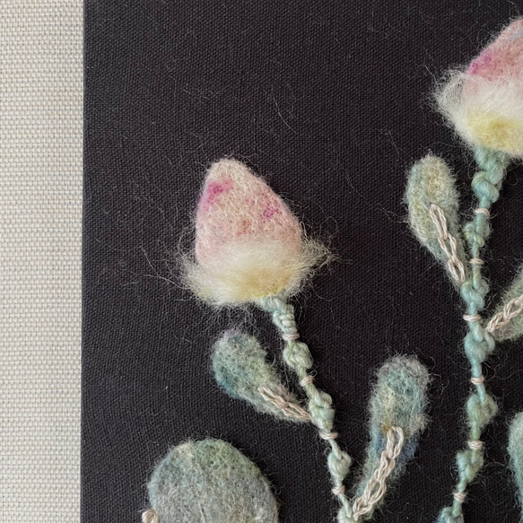 【一点もの】刺繍　ファブリックパネル　『Flower, t.』 8枚目の画像