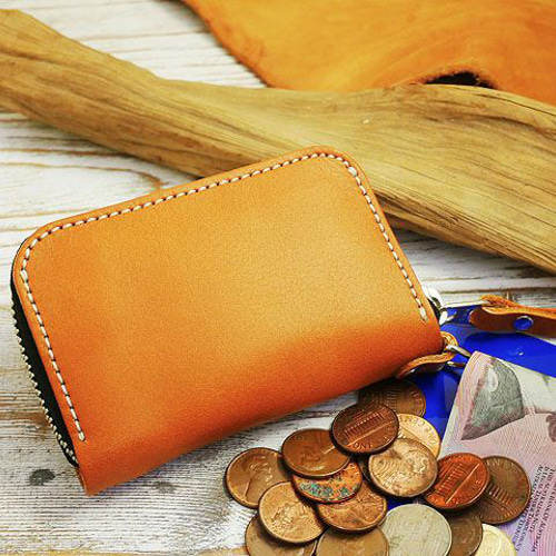 ラウンドファスナーミニ財布!! レザーコイン&カード＆お札