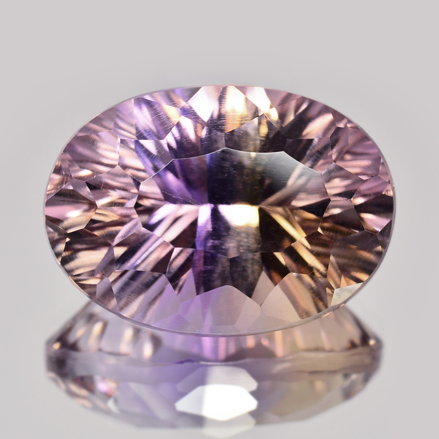 ソ付 アメトリン 9.044ct ルース オーバル コンケーブ カット 天然石 
