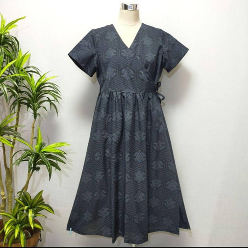 着物リメイク カシュクール ワンピース ジレ ロングベスト 2WAY 着物リメイク カシュクール ワンピース ジレ ロングベスト 2WAY