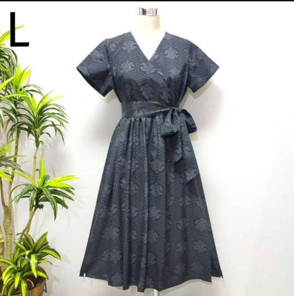 着物リメイク カシュクール ワンピース ジレ ロングベスト 2WAY 着物リメイク カシュクール ワンピース ジレ ロングベスト 2WAY