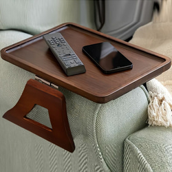 木製のソファアームテーブル ソファ用テーブル 小さなスペース用 サイドテーブル a-461 8枚目の画像