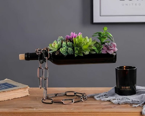 ワインボトル型フラワーポット 多肉植物フラワーポット a-473