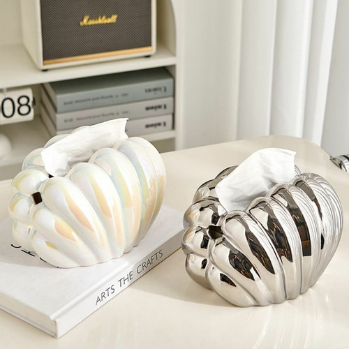 貝殻のティッシュボックス ３色展開 ティッシュボックスカバー 貝殻のティッシュボックス 3色展開 ティッシュボックスカバー a