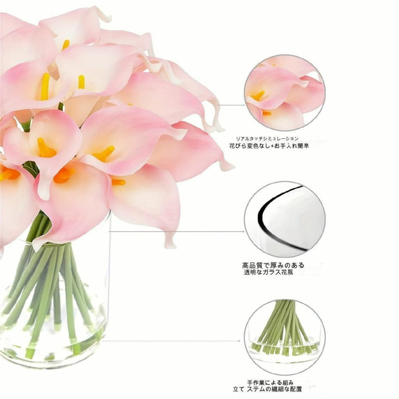 人工睡蓮の花と花瓶セット 6カラー リアルタッチの人工蓮の花 a-487 3枚目の画像