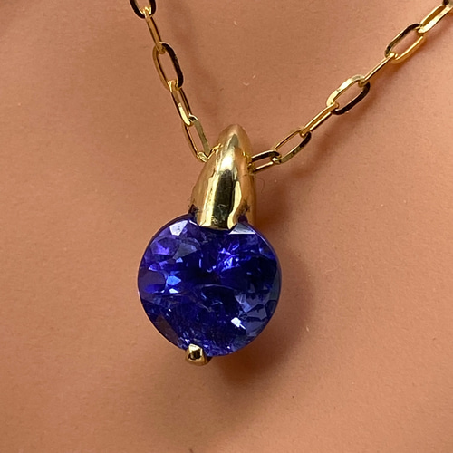 k18YG AU750 18金 天然タンザナイト 1.12ct ペンダント