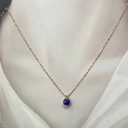 k18YG AU750 18金 天然タンザナイト 1.12ct ペンダント 