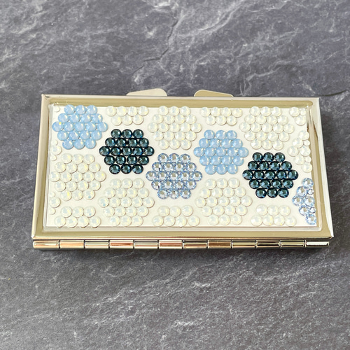 ◇ハニカム タイル◇季節の花 紫陽花色◇ピルケース・アクセサリー