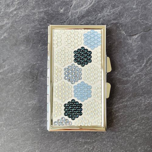 ◇ハニカム タイル◇季節の花 紫陽花色◇ピルケース・アクセサリー