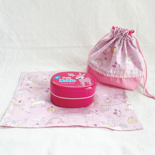 【オーダー品】横入れお弁当袋　封筒型お弁当袋　ユニコーン　2 オーダー品】横入れお弁当袋 封筒型お弁当袋 ユニコーン 2