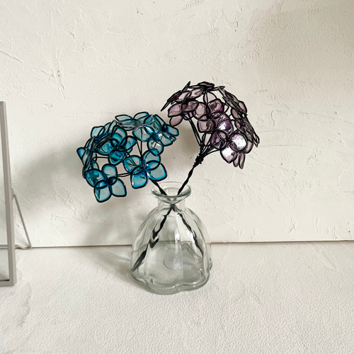 ワイヤークラフト　大きな紫陽花オブジェ　専用画面　ワイヤーアート ワイヤークラフト 大きな紫陽花オブジェ ワイヤーアート