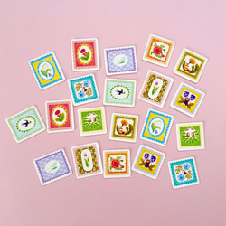 切手のような春の草花フレークシール(ポストカード付き) 6枚目の画像