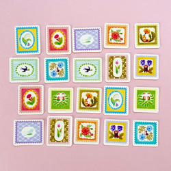 切手のような春の草花フレークシール(ポストカード付き) 5枚目の画像