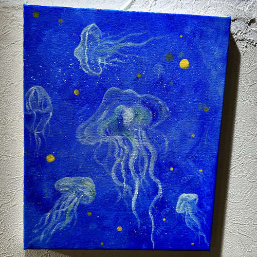 レア　張哲瀚   水母ちゃん　クラゲ　海蜇ちゃん 原画no.40 海霊 クラゲ 絵画 ケンちゃんの天然石工房 通販