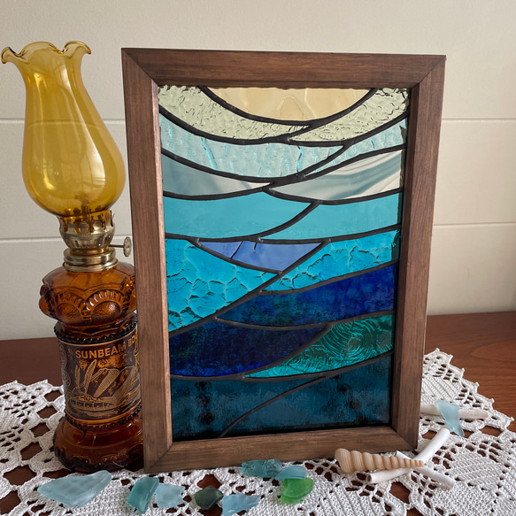 ステンドグラス のパネル『深海』