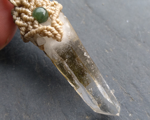 ヒマラヤ水晶 ガネッシュヒマール ＊ マクラメネックレス ペンダント 25 ヒマラヤ水晶 ＊ ガネッシュヒマール マクラメネックレス ⑥