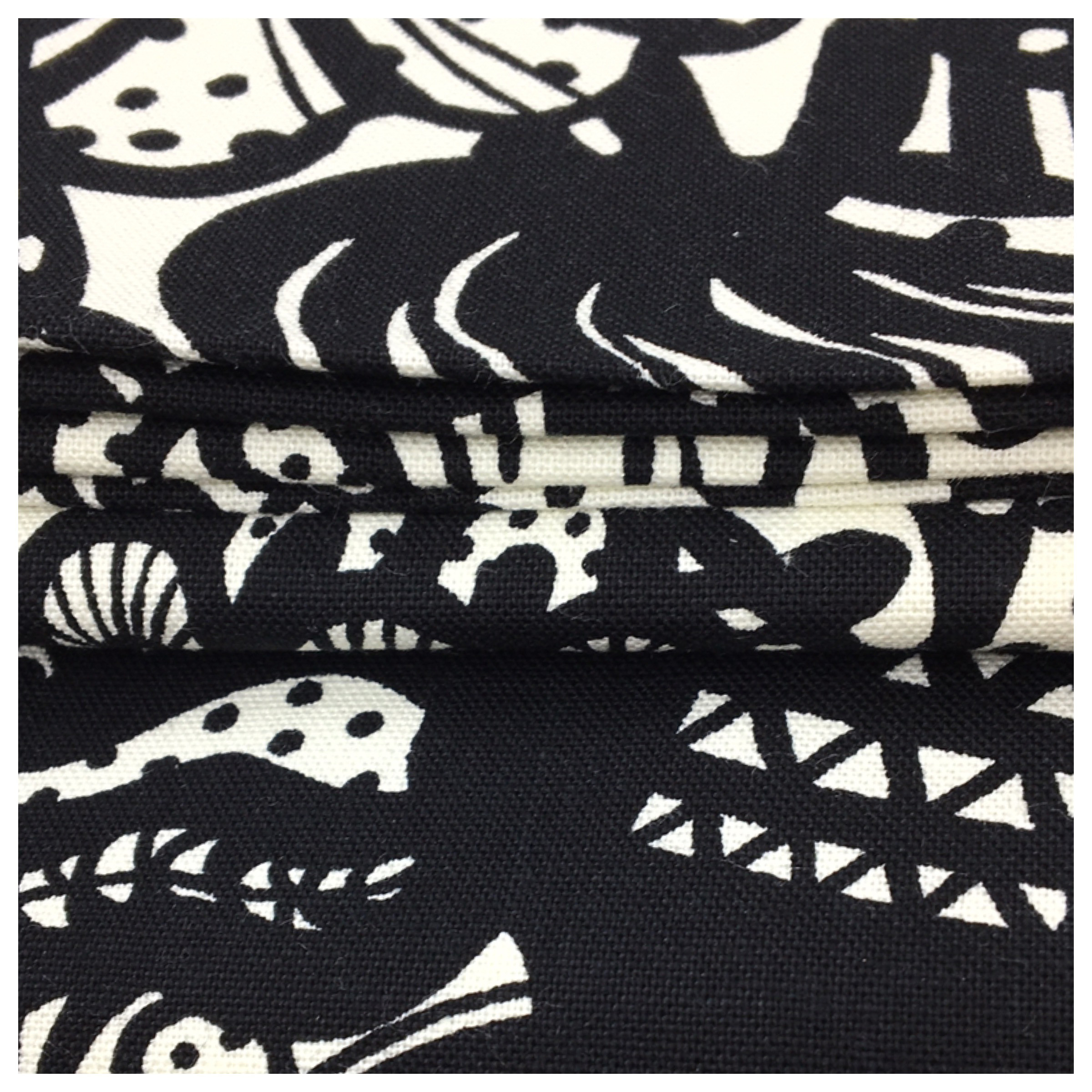 新品　半幅帯　きのこコットン　モノトーン　綿　長さ404　全通