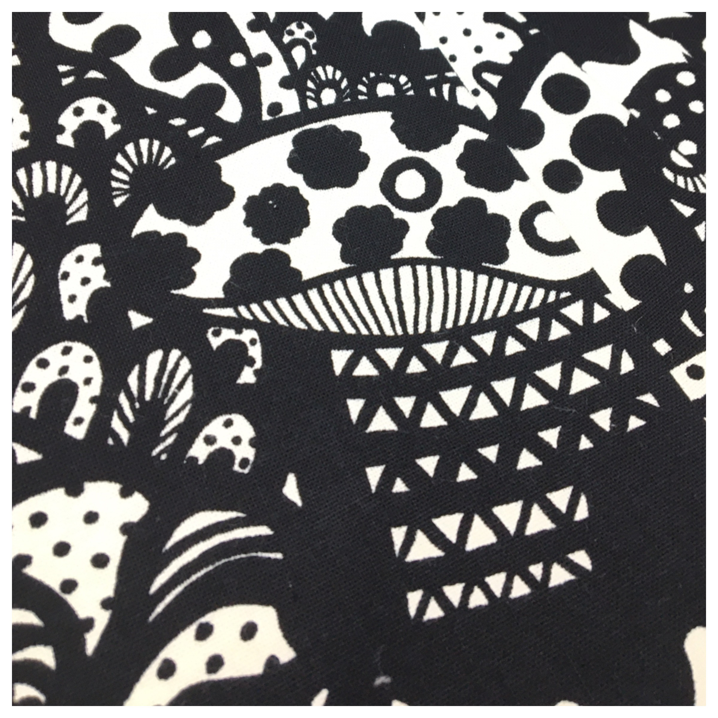 新品　半幅帯　きのこコットン　モノトーン　綿　長さ404　全通