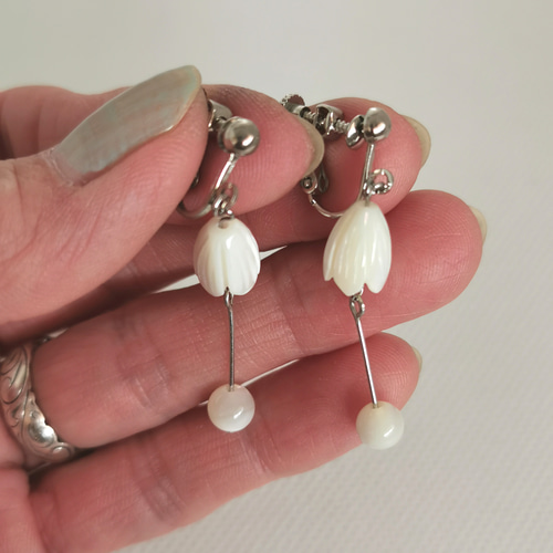 天然石 ピカケ マザーオブパール イヤリング ピアス アクセサリー