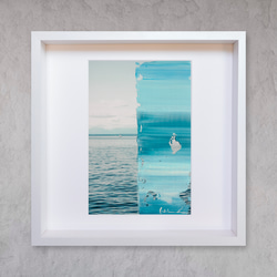 【海景】現代藝術-藍色抽象木框（A-#75） 第1張的照片