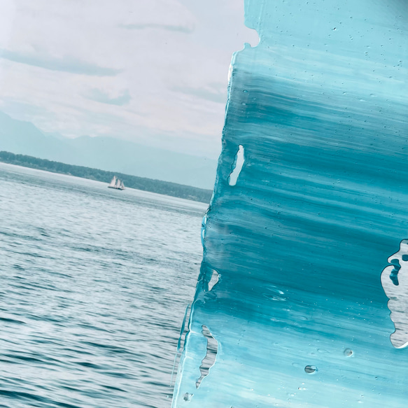 【海景】現代藝術-藍色抽象木框（A-#75） 第5張的照片