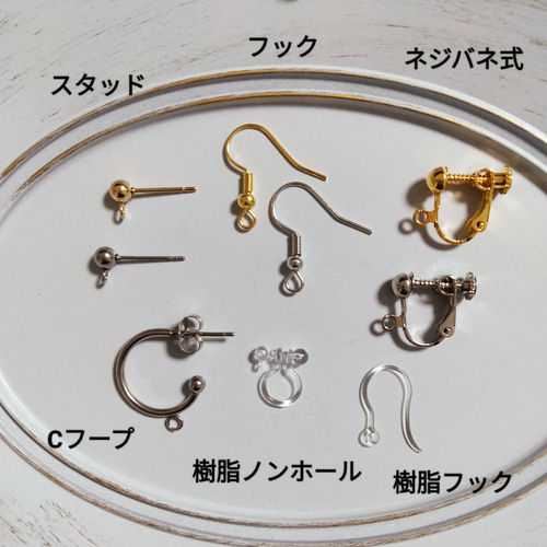 アンティーク調 天然石 ターコイズ ステンレス ピアス ハンドメイド