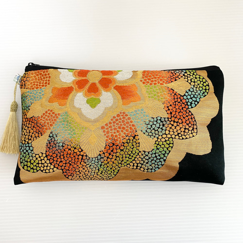 帯リメイク✴︎ポーチ✴︎2個✴︎850 送料無料】鳳凰柄のプリント帯からボックスポーチ/帯リメイク