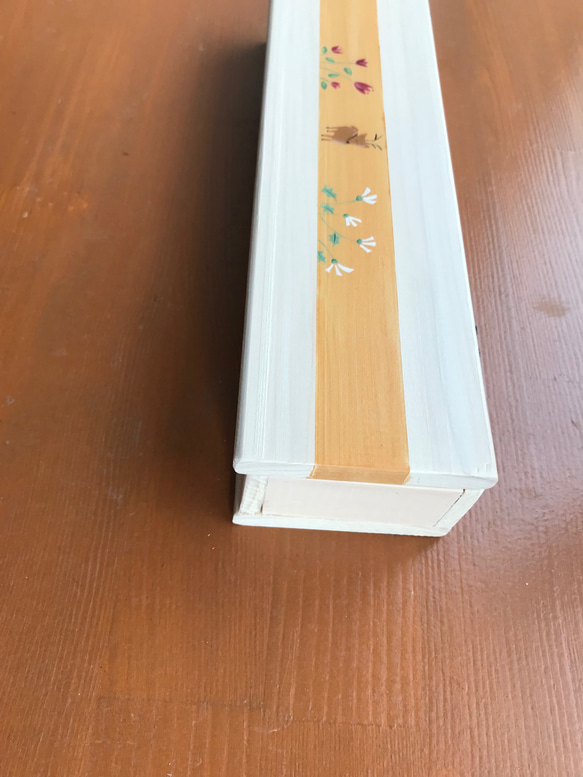 食卓に置ける箸箱　鹿が主役　カトラリーケース　メガネ入れ　小物入れ　蓋付き木製　少人数用 7枚目の画像