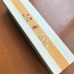食卓に置ける箸箱　鹿が主役　カトラリーケース　メガネ入れ　小物入れ　蓋付き木製　少人数用 6枚目の画像