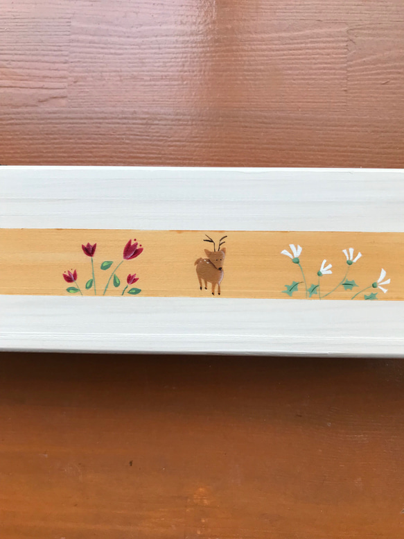 食卓に置ける箸箱　鹿が主役　カトラリーケース　メガネ入れ　小物入れ　蓋付き木製　少人数用 4枚目の画像
