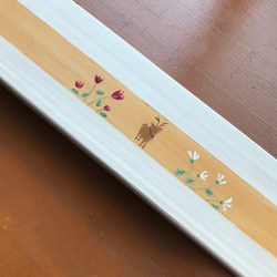 食卓に置ける箸箱　鹿が主役　カトラリーケース　メガネ入れ　小物入れ　蓋付き木製　少人数用 5枚目の画像