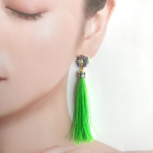 EA-19 Ballroom 社交ダンスアクセサリー フリンジピアスorイヤリング