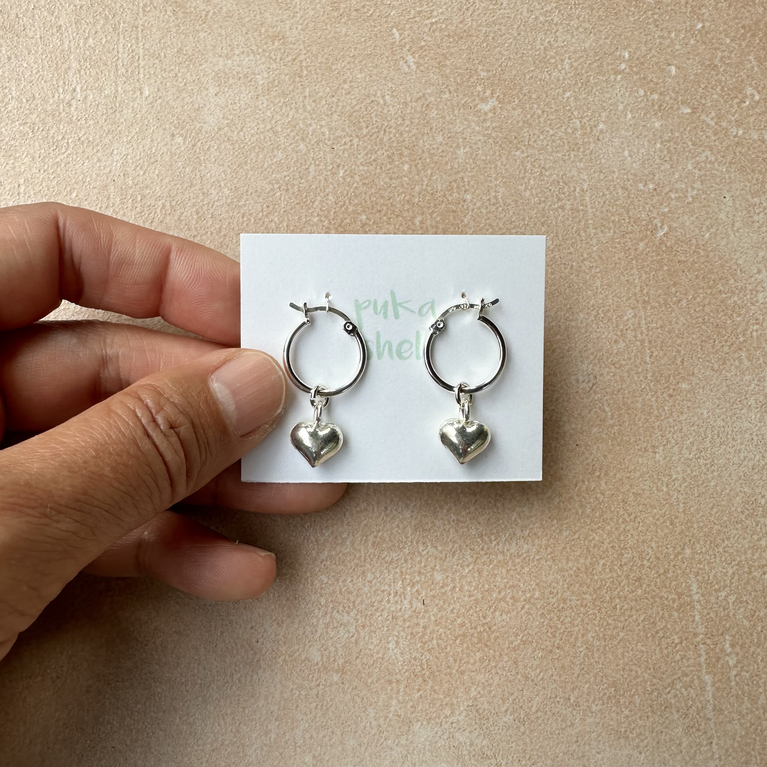 シルバーハートフープ2wayピアスsilver925シンプル人気