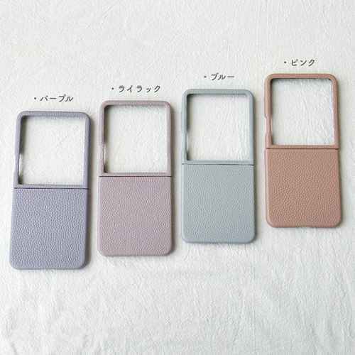 バイカラー Galaxy Z Flip7 ケース シンプル くすみカラー PUレザー製