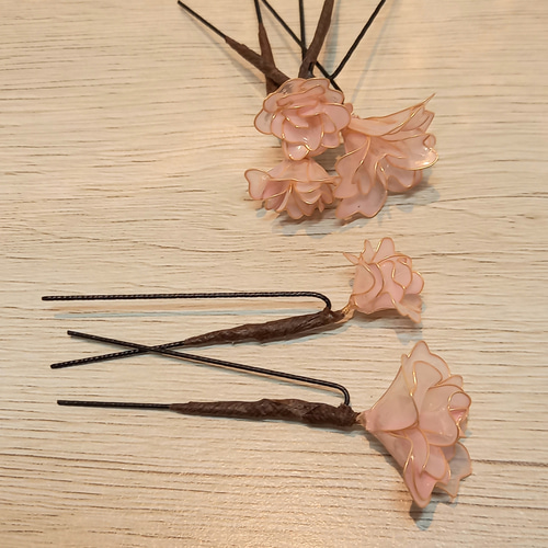 八重桜の髪飾り アメリカンフラワー その他アクセサリー 華音 ～カノン