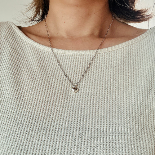 シルバーハートチェーンネックレスsilver925シンプル50cm