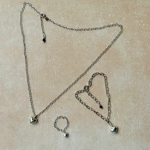 シルバーハートチェーンネックレスsilver925シンプル50cm