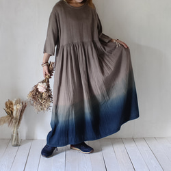 藍染めワンピース（ハンドメイド） 藍染め - ワンピースの人気通販 | minne 国内最大級の