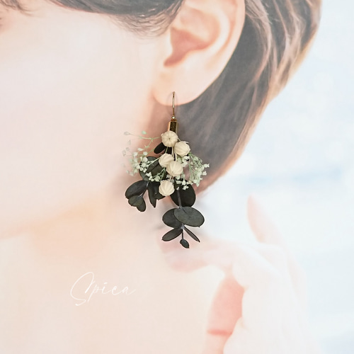 一点限定】本物のお花のアクセサリー ピアス イヤリング プリザーブド 