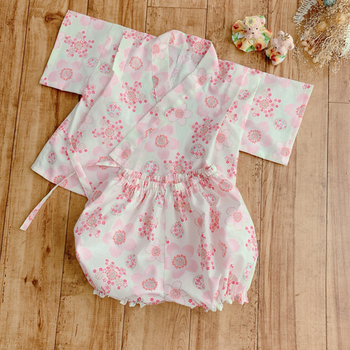 甚平 ロンパース 70サイズ あたたかく ☆美品☆ 女の子用