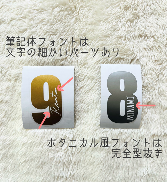 大人気＊おしゃれ背番号ステッカー＊セミオーダー＊お名前シール 背番号 部活 スポーツ 名前ステッカー 背番号シール 11枚目の画像